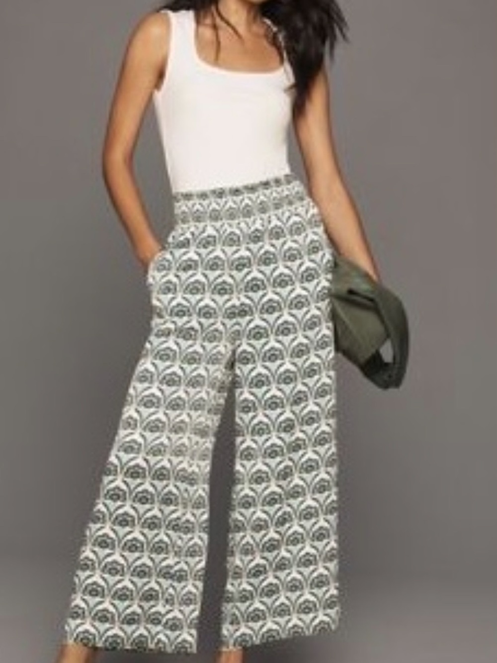 Anthropologie (Maeve Saria Wide-Leg Printed Pull-on Pants) Small